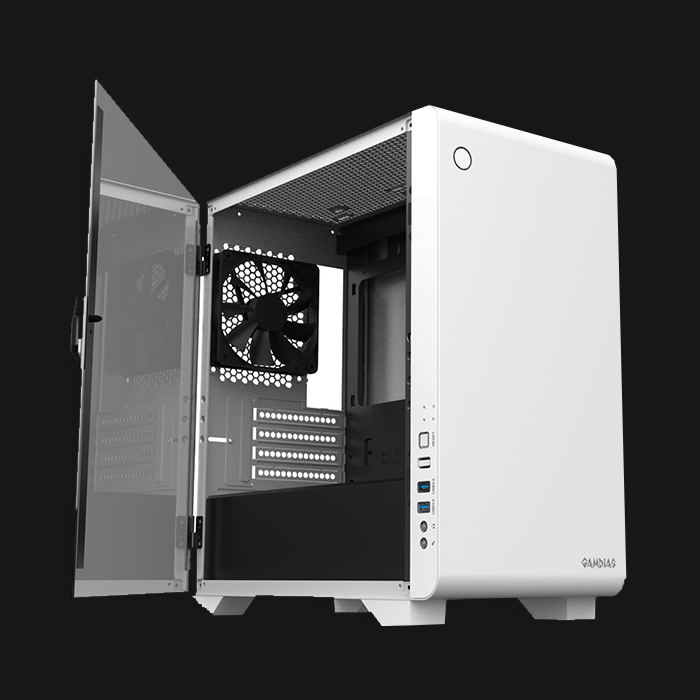 Gamdias MARS E2 Micro-Tower Micro-ATX Gaming PC Cabinet White