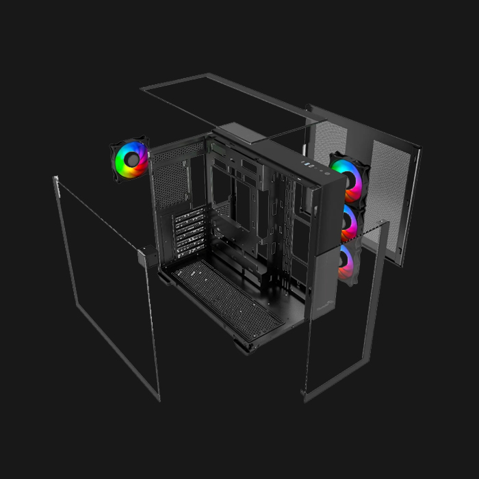 Thunder Battle Station TGC-666 ATX Gaming Case - Black - Image 4
