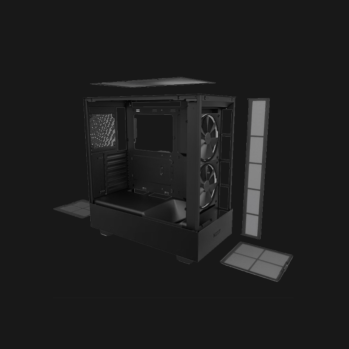 NZXT H5 Elite Compact ATX Mid-Tower PC Gaming Case Black - Image 5