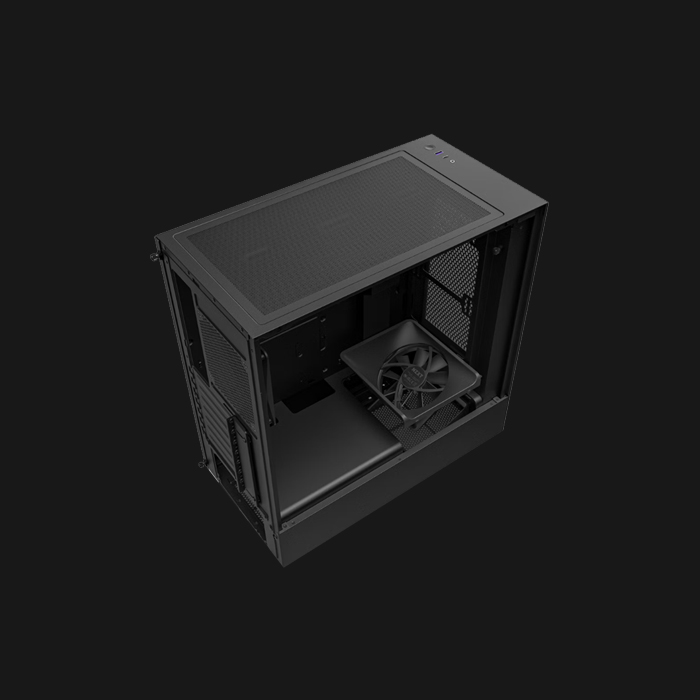 NZXT H5 Flow High Airflow Gaming PC Case - Black - Image 4