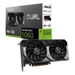 Asus Dual GeForce RTX 5060 8GB GDDR7 OC Edition Graphics Card (PCIe 5.0, 8GB GDDR7, DLSS 4, HDMI 2.1b, DisplayPort 2.1b, 2.5-Slot Design, Axial-tech Fan Design, 0dB Technology, and More)