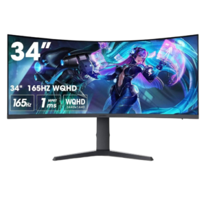 KOORUI 34E6UC 34″ 165Hz 1ms VA WQHD Curved 1000R, 100% SRGB, 90% DCI-P3, HDR 400 21:9 Aspect Ratio