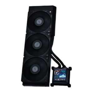 Lian Li Hydroshift 360 AIO Liquid CPU Cooler - Pre-Installed 3 x 28MM Fans, Side-Mounted Coolant Pathway, 2.88” LCD Screen 480 x 480 Res. Captured Images & Recorded Videos, LGA 1851, 1700, 1200, AM5, AM4 - Black