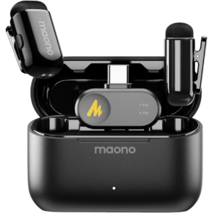 Maono Wave T1 Mini Wireless Lavalier Microphone for iPhone 17 16 15 & Android with USB-C Plug