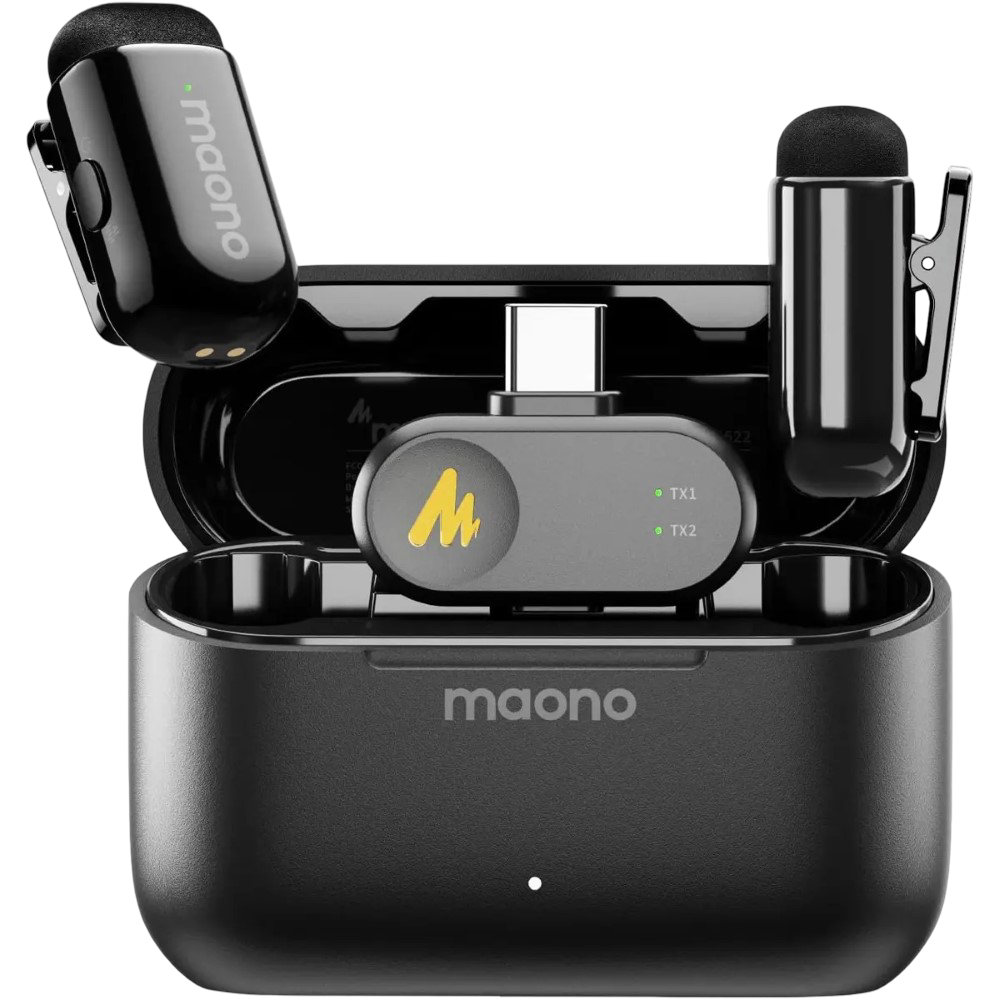 Maono Wave T1 Mini Wireless Lavalier Microphone for iPhone 17 16 15 & Android with USB-C Plug