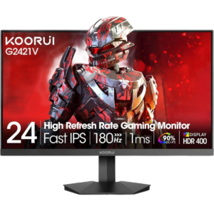 Koorui G2421V 24" Gaming Monitor, 180Hz 1ms Fast IPS Monitor, 1440P HDR400 Display