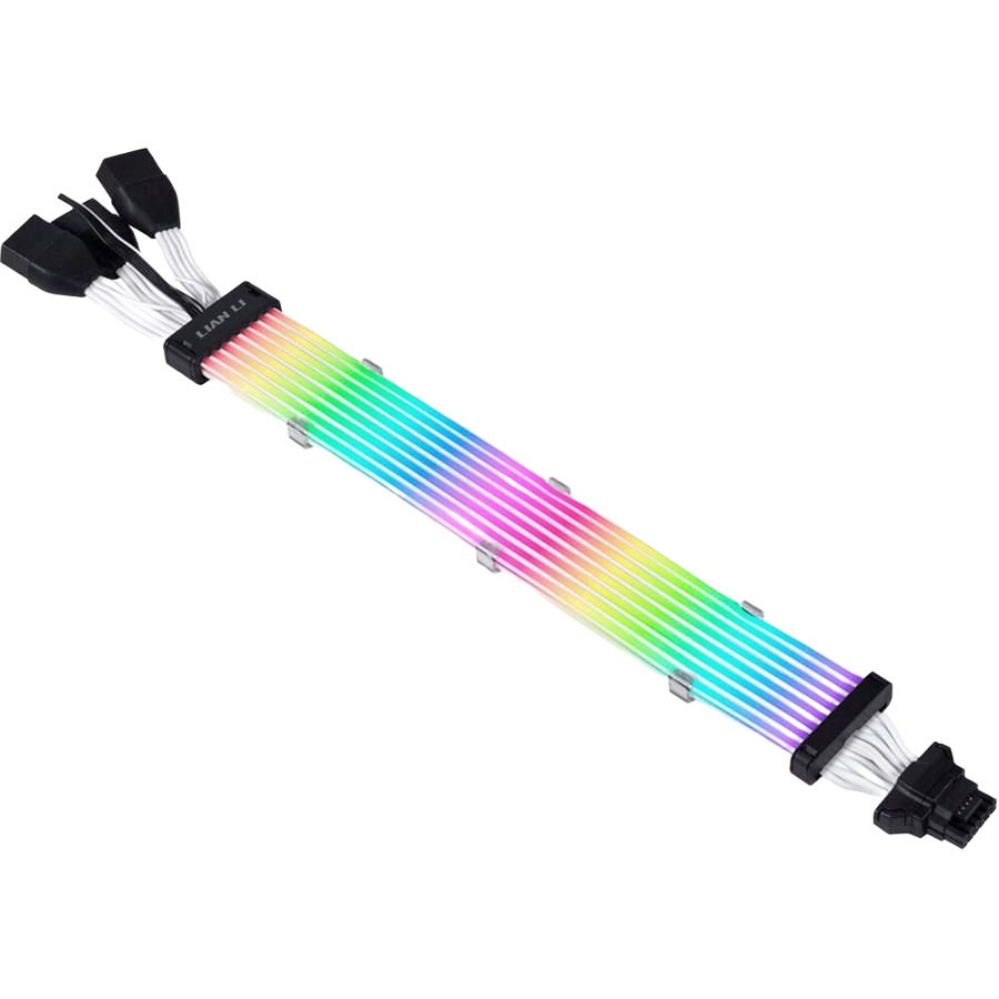 Lian Li Strimer Plus V2 12VHPWR to 3x8 Pin 335mm Extension ARGB Cable, 8x Light Guide - Image 2