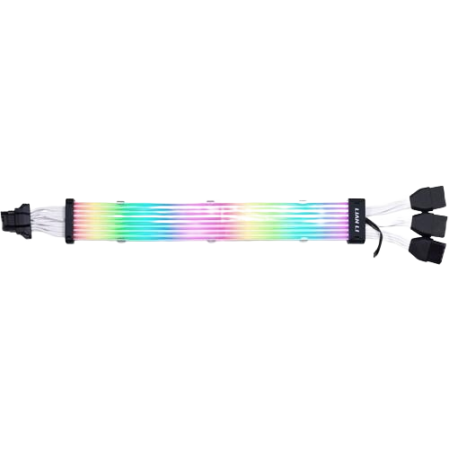 Lian Li Strimer Plus V2 12VHPWR to 3x8 Pin 335mm Extension ARGB Cable, 8x Light Guide - Image 3