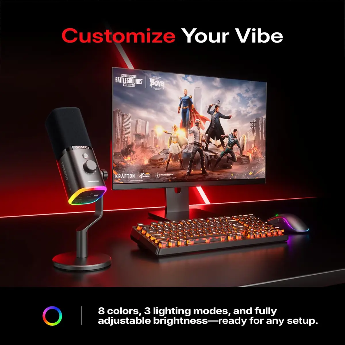 Maono PD100W Wireless/USB Microphone, PC Gaming Mic with One-Click Noise Reduction - Image 4