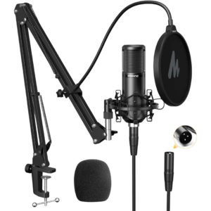 Maono PM320 XLR Condenser Microphone, Professional Cardioid Studio Recording Mic for Streaming