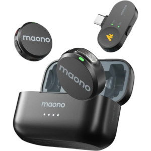 Maono Wave T5 Wireless Lavalier Microphone for iPhone 17/16/15/Android/Tablet
