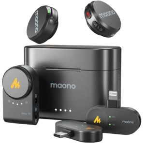 Maono Wave T5 Wireless Lavalier Microphone for iPhone/Android/Camera/PC
