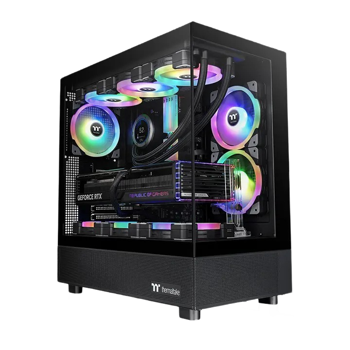 Thermaltake View 270 TG ARGB Black Mid Tower E-ATX PC Case - Preinstalled 1 x CT140 ARGB Fans - Image 2
