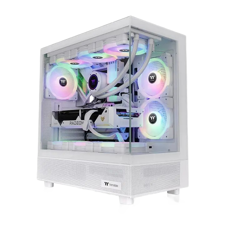 Thermaltake View 270 TG ARGB Snow Mid Tower E-ATX PC Case - Preinstalled 1 x CT140 ARGB Fans