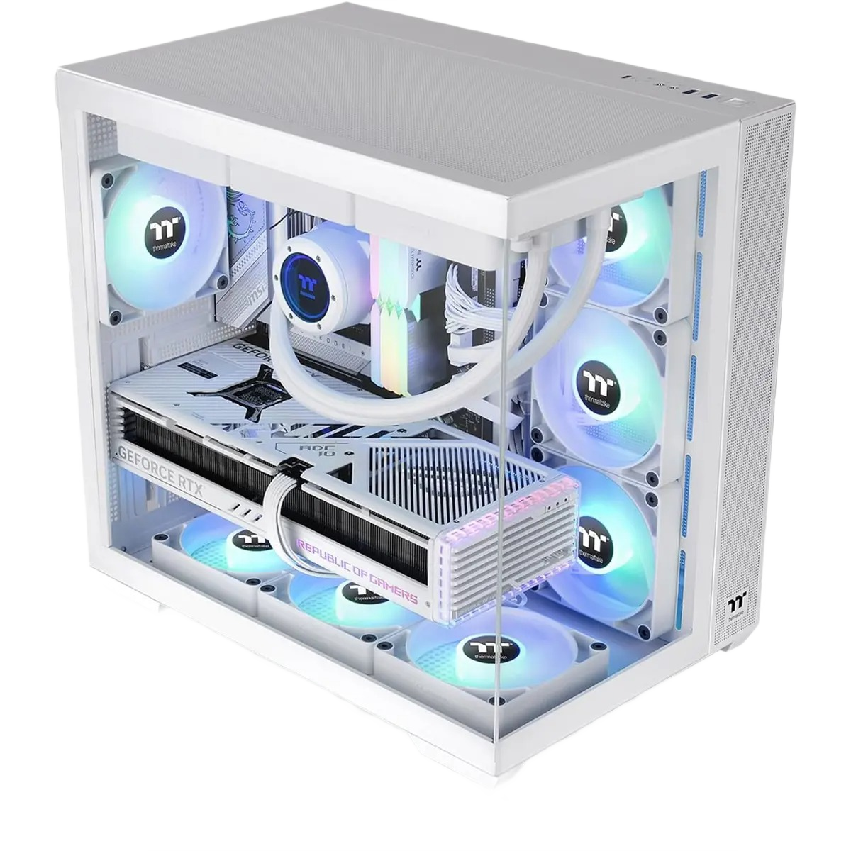 Thermaltake View 380 TG ARGB Snow ATX Case - 4x120mm ARGB Fans Included - Image 2