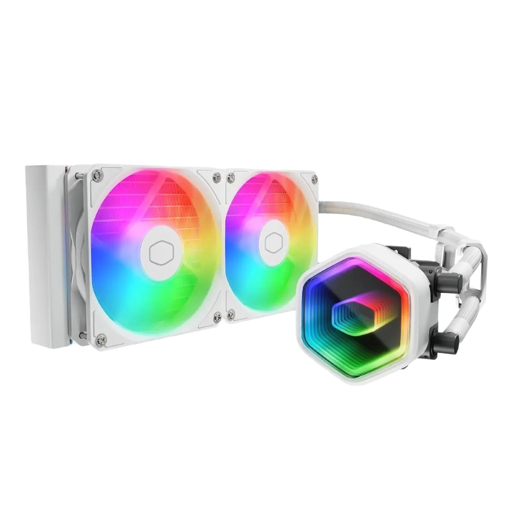 Cooler Master MasterLiquid 240 Core II White CPU Liquid Cooler, Dual Chamber Pump