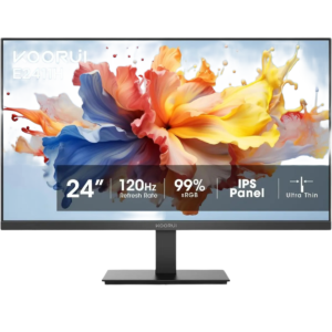 Koorui E2411H 24-inch 120Hz Gaming Monitor IPS FHD (1920 x 1080P) sRGB 99% Support Freesync Computer Monitors VESA Mount HDMI & VGA Ports