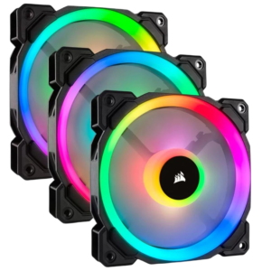 Corsair LL120 RGB 120mm Dual Light Loop LED PWM Fan - 3 Fan Pack with Lighting Node Pro