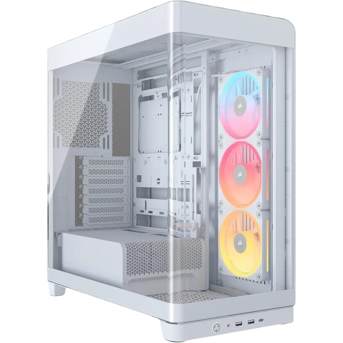 Corsair Frame 4500X LX-R RGB iCUE Link Panoramic Glass Mid-Tower PC Case – InfiniRail Mounting System White
