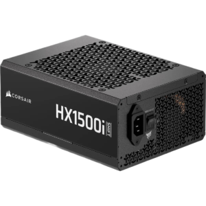 Corsair HX1500i SHIFT Fully Modular ATX Power Supply – Built-in iCUE LINK System Hub, Dual Native 12V-2x6 Cable, ATX 3.1 & PCIe 5.1, Side-Mounted Connectors, Cybenetics Platinum – Black