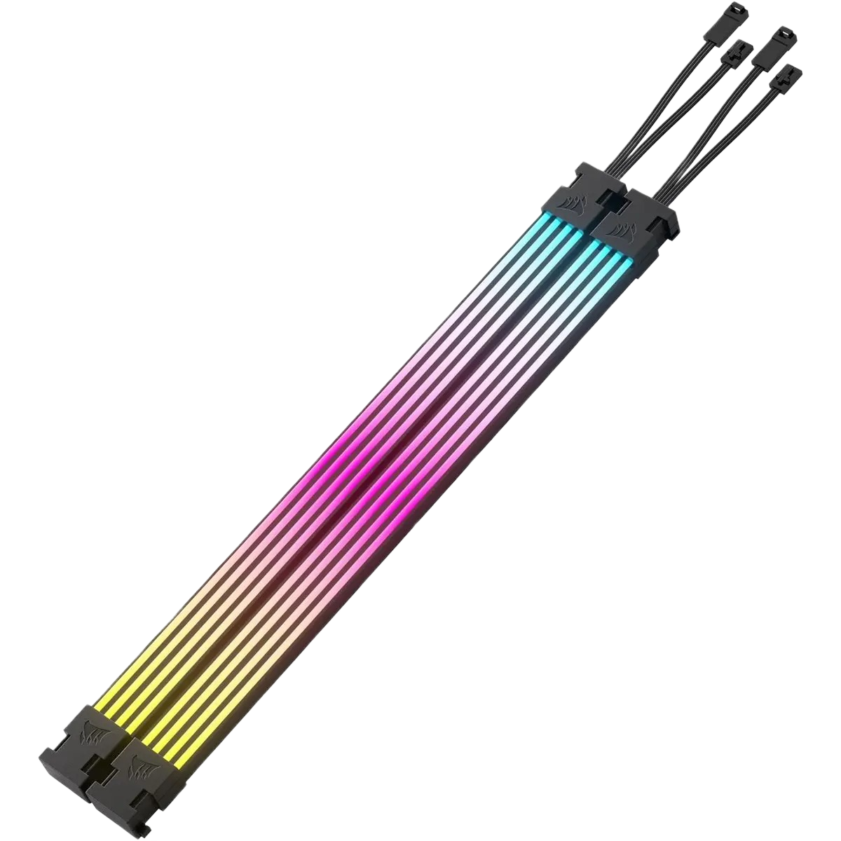 Corsair iCUE ARGB PSU Cable Strips – 2X 200mm LED Strips, 100 RGB LEDs Per Strip, Fits Any PSU Cable, Motherboard 5V ARGB Control – Black