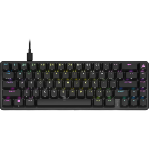 Corsair K65 Pro Mini RGB 65% Optical-Mechanical Wired Gaming Keyboard, Corsair OPX Optical Switches, 8000Hz Hyper-Polling Rate, Aluminum Frame, English (NA) Layout, Black