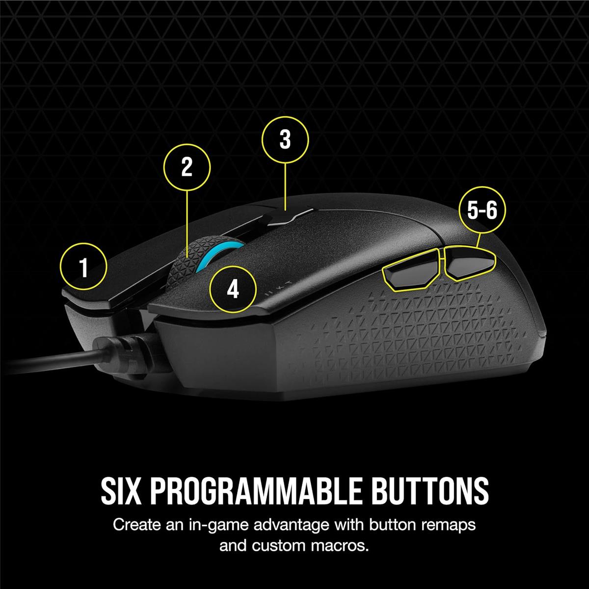 Corsair Katar Pro Ultra-Light Optical USB Gaming Mouse with Backlit RGB LED, 12400 DPI (Black) - Image 3