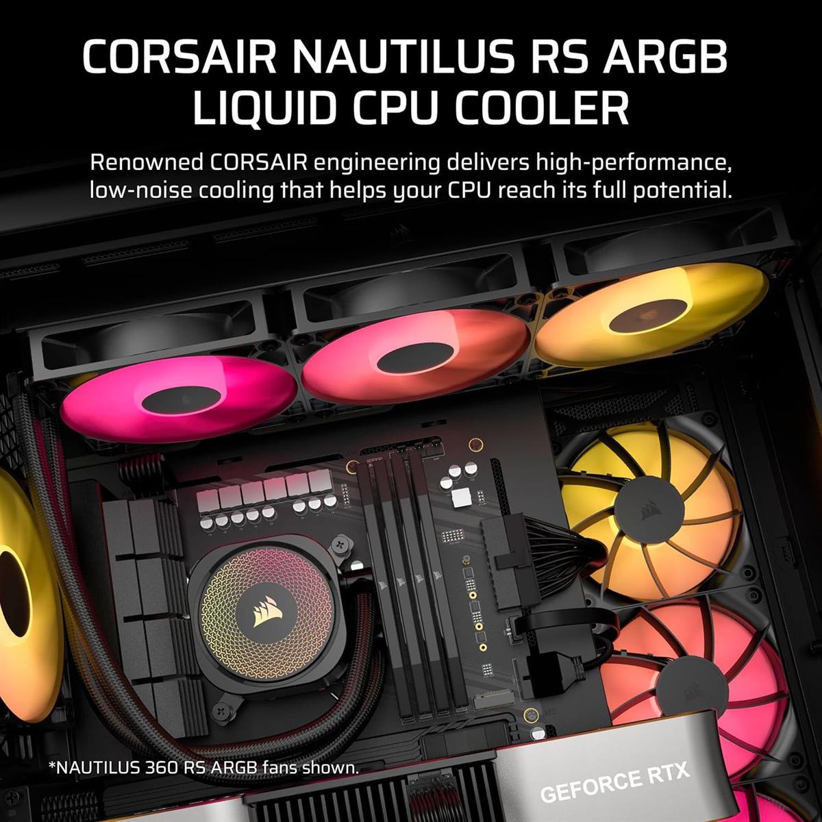 Corsair Nautilus 240 RS ARGB Liquid CPU Cooler, 240mm AIO, Low-Noise, Direct Motherboard Connection, Daisy-Chain - Image 2