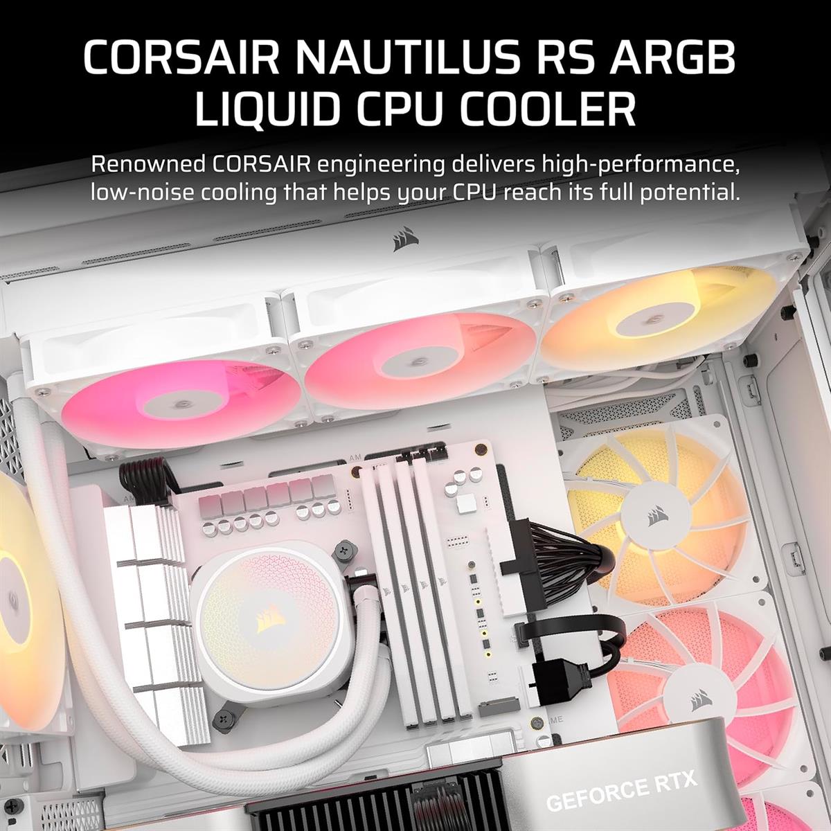 Corsair Nautilus 360 RS ARGB Liquid CPU Cooler, 360mm AIO, Low-Noise, Direct Motherboard Connection, Daisy-Chain - Image 2