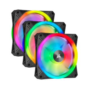 Corsair iCUE QL120 RGB 120mm PWM Triple Pack Fan Kit with Lighting Node CORE