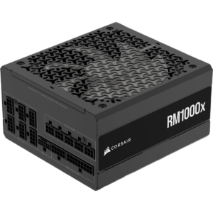 Corsair RM1000x Fully Modular Low-Noise ATX Power Supply, ATX 3.1 Compliant, PCIe 5.1 Support, Cybenetics Gold Efficiency, Native 12V-2x6 Connector – Black