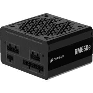 Corsair RM650e Fully Modular Low-Noise ATX Power Supply with 12V-2x6 Cable – ATX 3.1 & PCIe 5.1 Compliant, Cybenetics Gold Efficiency, 105°C-Rated Capacitors, Modern Standby Mode – Black
