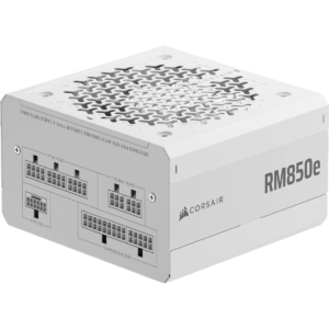 Corsair RM850e Fully Modular Low-Noise ATX Power Supply with 12V-2x6 Cable – ATX 3.1 & PCIe 5.1 Compliant, Cybenetics Gold Efficiency, 105°C-Rated Capacitors, Modern Standby Mode – White