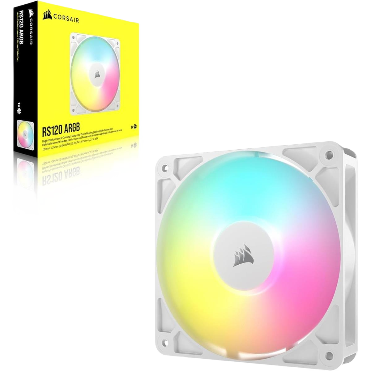Corsair RS120 ARGB 120mm PWM Fan, Daisy-Chain Connection - Image 2