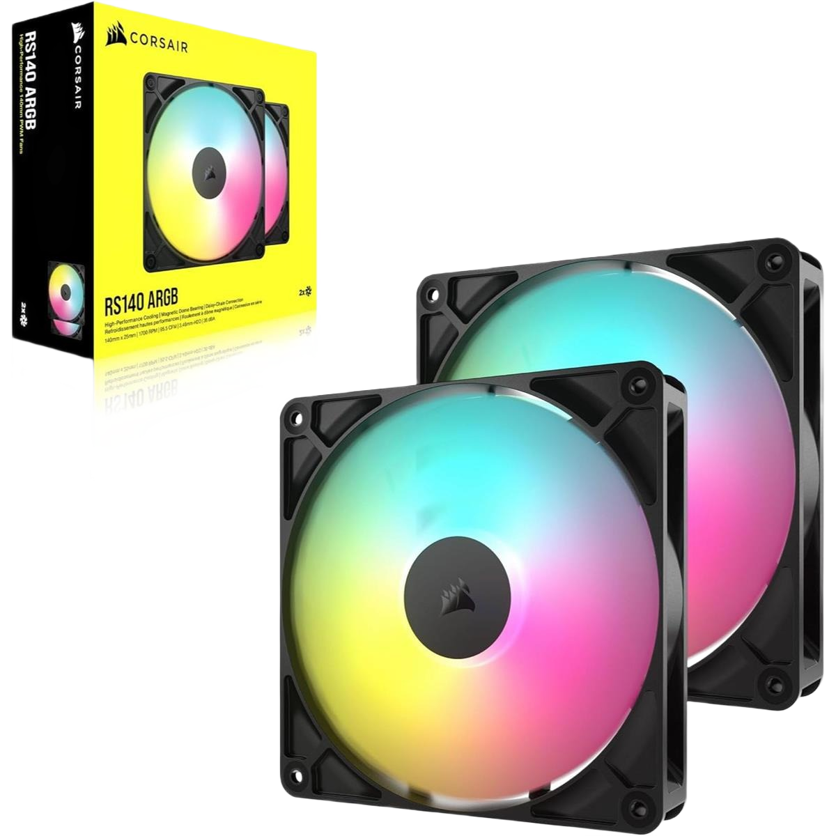 Corsair RS140 ARGB 140mm PWM Fans, Daisy-Chain Connection - Image 2