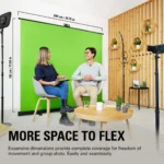 Elgato Green Screen XL - Extra Wide 2x1.82m Chroma Key panel, Wrinkle-Resistant Fabric for Background Removal for Streaming, Video Conferencing, on Instagram, YouTube, TikTok, Zoom, Teams, OBS