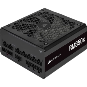 Corsair RM850x Fully Modular Low-Noise ATX Power Supply – ATX 3.1 Compliant, PCIe 5.1 Support, Cybenetics Gold Efficiency, Native 12V-2x6 Connector – Black